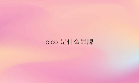 pico 是什么品牌